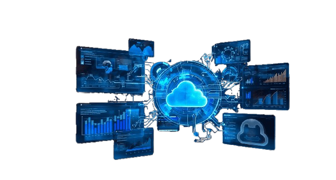 AI Software Development Performance Dashboards Illustration