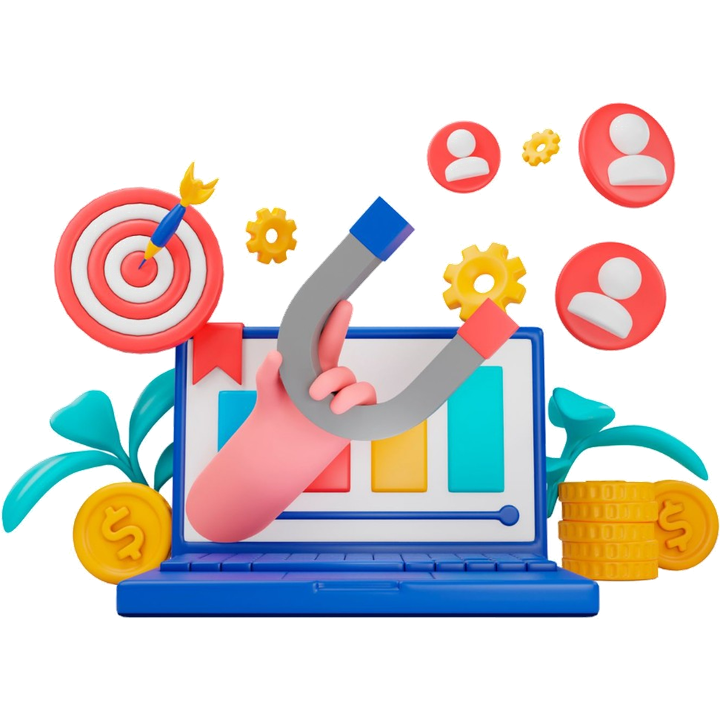 SEO Services — targeted traffic, lead generation and growth illustration